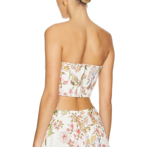 HEMANT AND NANDITA Corset Top in White Floral - Picture 2 of 7